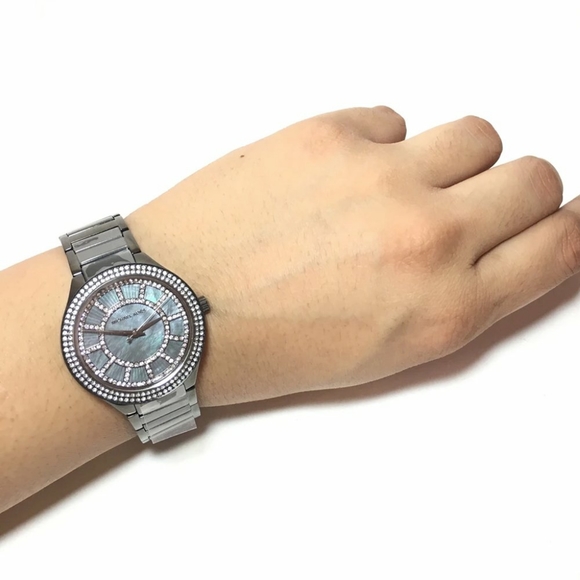 NIB Michael Kors Kerry Grey Crystal-set Dial Watch - Picture 2 of 11